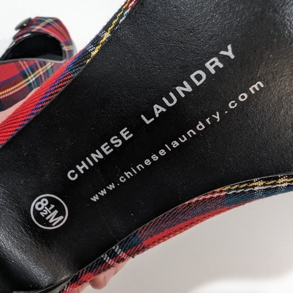 Vintage Plaid Heels 8.5 Holiday Christmas Shoes - Picture 6 of 6